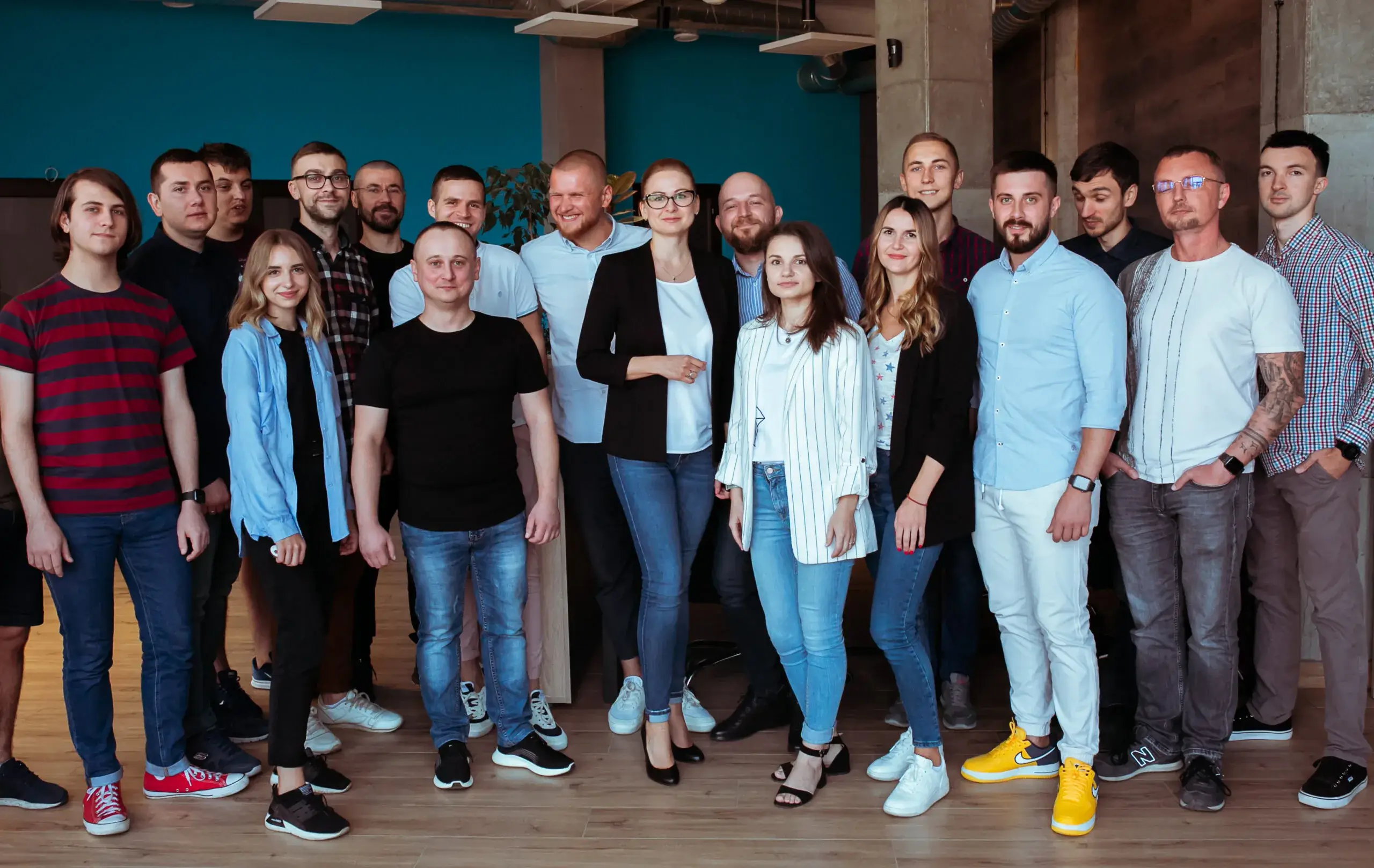 The ImproveIT engineering team lined up for a group photo in the Chernivtsi office